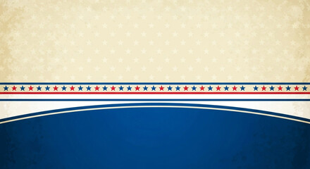A classic patriotic background with a vintage feel featuring red white and blue elements with stars perfect for American holidays and national event invitations