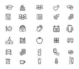 Fototapeta premium Minimal Line Icon Collection in Outline Style, Editable Stroke Vector Illustration for Graphic Design