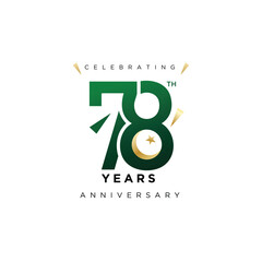 14th august happy independence day Pakistan 78 years logo greetings. vector illustration design.