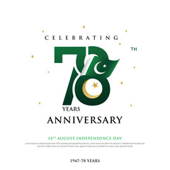 14th august happy independence day Pakistan 78 years logo greetings. vector illustration design.
