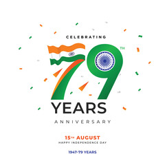 79th years 15 August happy independence day India Vector Design Illustration. With white background.