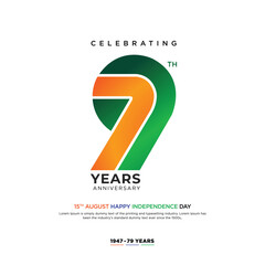 79th years 15 August happy independence day India Vector Design Illustration. With white background.