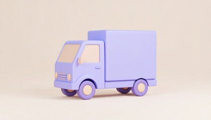 Pastel delivery truck 3D model