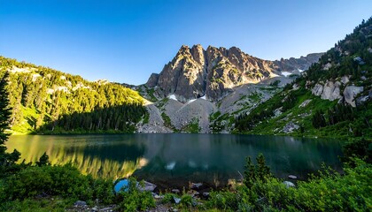 Mountain lake landscape serenity