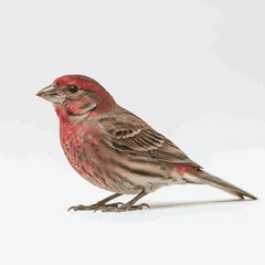 Isolated USA House finch birds on color white background