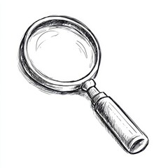 Magnifying Glass Doodle. Hand Drawn Icon of Search Symbol with Scribble Business Glasses