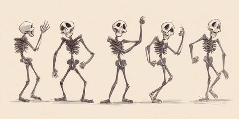 Skeletal figures in various poses.