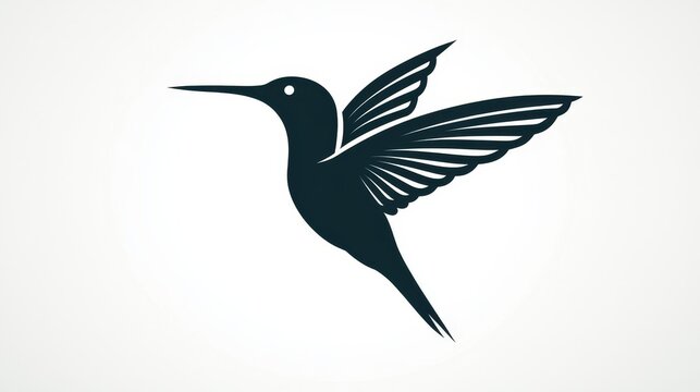 Hummingbird vector icon. Bird simple isolated sign silhouette.