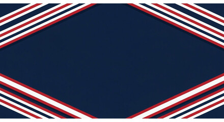 A clean and modern patriotic background with a bold geometric frame of red white and blue stripes perfect for corporate presentations and official US events