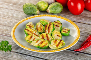 Vegan cuisine - Grilled brussels sprouts