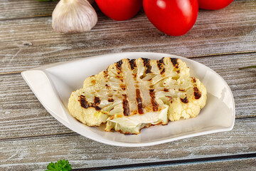 Vegan grilled cauliflower cabbage steak