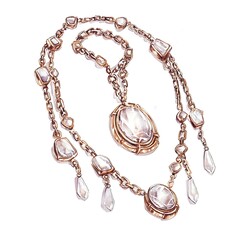 Elegant Gold and Crystal Necklace Design Sketch for High Fashion