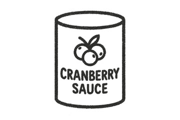 Fototapeta premium Cranberry sauce can with berries illustration, transparent background