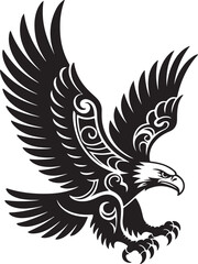 Obraz premium Majestic Eagle in Flight A Bold and Striking Vector Illustration of American Power and Freedom Symbolism A Timeless Emblem
