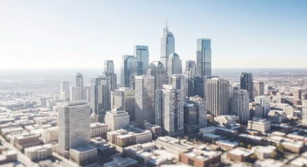 Fototapeta premium Modern Cityscape with Tall Skyscrapers and Urban Landscape