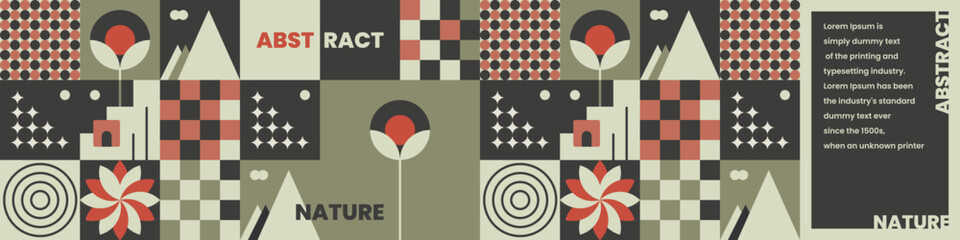 Abstract nature composition with seamless pattern
