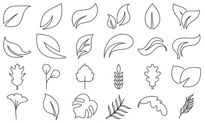 Leaf  vector icon. Nature design collection includes various leaf shapes perfect for eco, organic. Pictograms and infographics for mobile apps. vector illustration.	