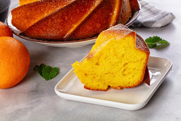 Italian traditional orange cake Chiambella