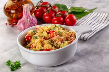 Cous cous with vegetables tabulle