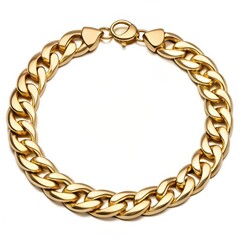 Obraz premium Gold Curb Chain Bracelet isolated on White Background