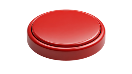 Glossy 3D blank button icon — empty rounded UI element, high-resolution render isolated on transparent background for app interfaces, web design, mockups, and product labels — clean PNG cutout look