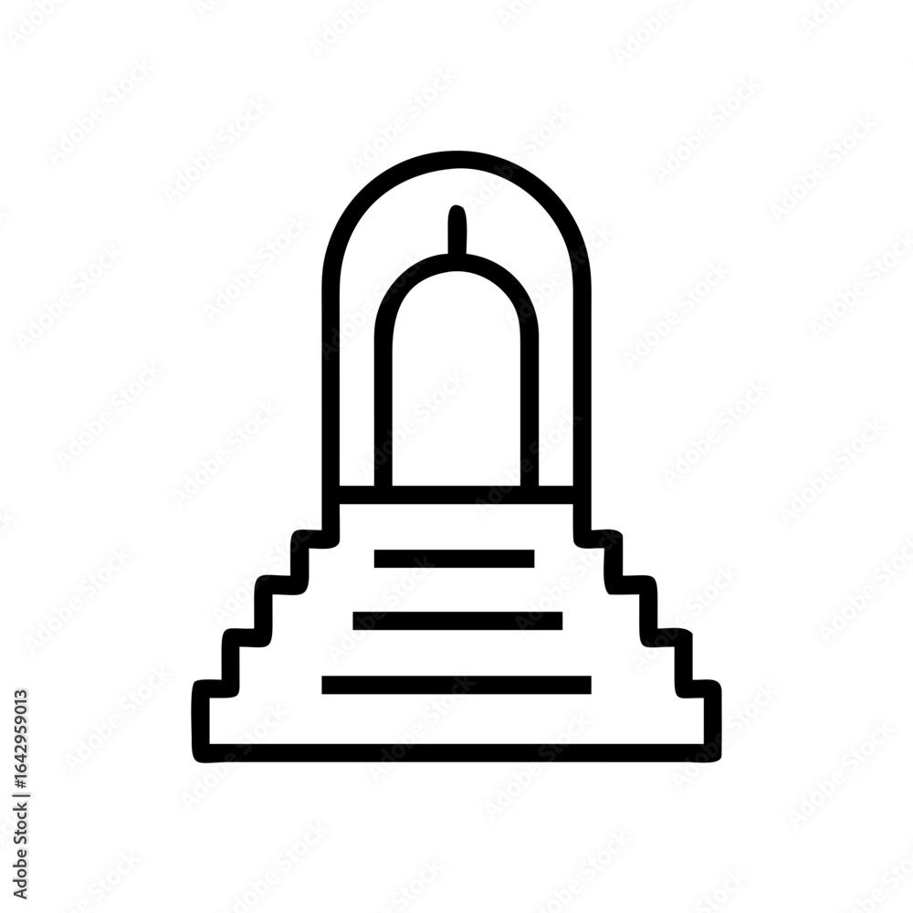 Poster abstract monument with steps and arch in minimalist style