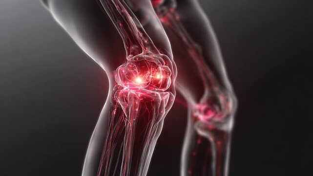 Inflammation Visualized: An anatomical image showcasing a knee joint afflicted by inflammation.