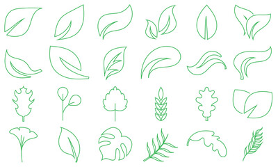 Leaf  vector icon. Nature design collection includes various leaf shapes perfect for eco, organic. Pictograms and infographics for mobile apps. vector illustration.	