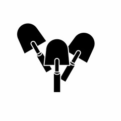 Black trowel. Trowel icon symbol. Trowel vector, isolated on white background. Vector icon.