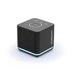 Fototapeta premium Ai generated image of portable bluetooth speaker isolated on white background, a modern audio device