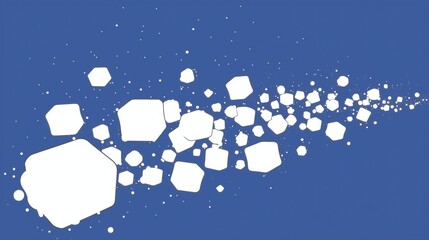 Blue Background with White Abstract Shapes and Dots