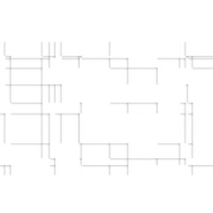 Abstract geometric pattern of intersecting lines and shapes on white background