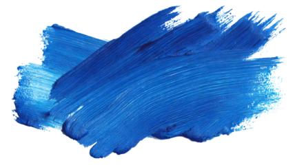 Blue watercolor paint brush strokes isolated on transparent background — high-resolution PNG cutout with realistic pigment texture for clean clipping, overlays, banners, labels and web headers