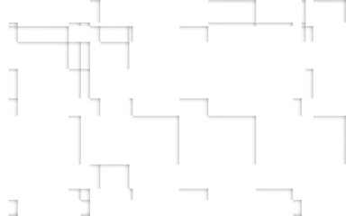 Abstract geometric pattern of lines and squares on white background