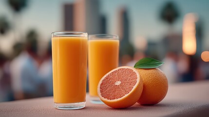 Colleagues enjoy refreshing drinks and lively conversations on a sunny rooftop gathering in the heart of the city. National Fruit at Work Day