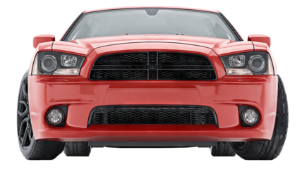 Front view of modern car — high-resolution isolated PNG on transparent background, clean cutout ideal for automotive mockups, e-commerce listings, posters, web graphics, and print design