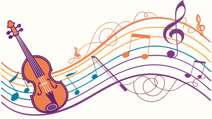 Fototapeta premium Musical Notes and Instruments in Harmony