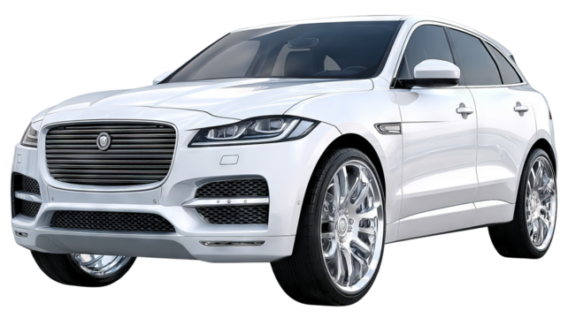 Modern luxury family SUV isolated on transparent background — high-resolution realistic PNG cutout with clean edges for easy compositing in automotive mockups, e-commerce, posters, and web graphics