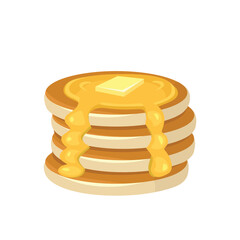 Butter cheese pancake illustration. Buttermilk pancake. Dessert pancake. Home made pancake.