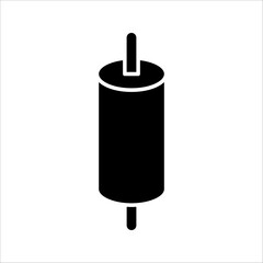 Construction film roll  Icon. Symbol isolated white background. vector illustration. color editable.