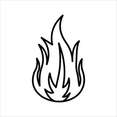 Flame Icon. Symbol isolated white background. vector illustration. color editable.