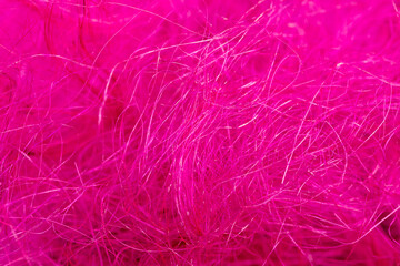 threads dyed pink for decorative work and creative work of artisans, close up
