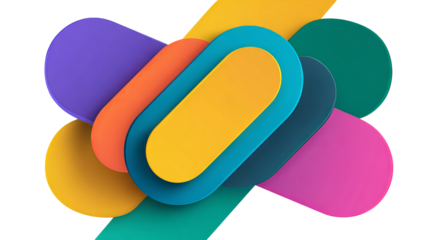 Modern abstract sale banner in a hip curved-rectangle shape — colorful promo sticker, high-resolution vector with transparent background PNG feel, clean cutout label for web marketing, social media