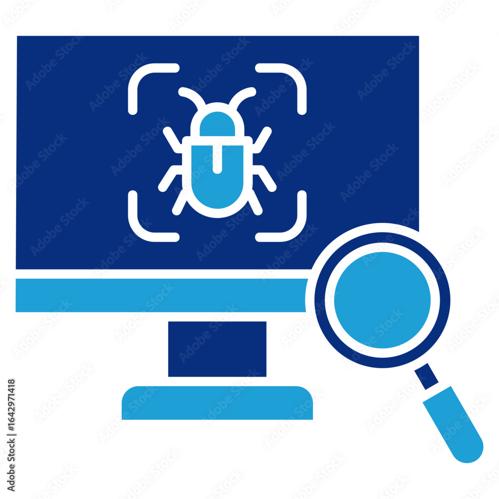Poster virus scan icon element for design