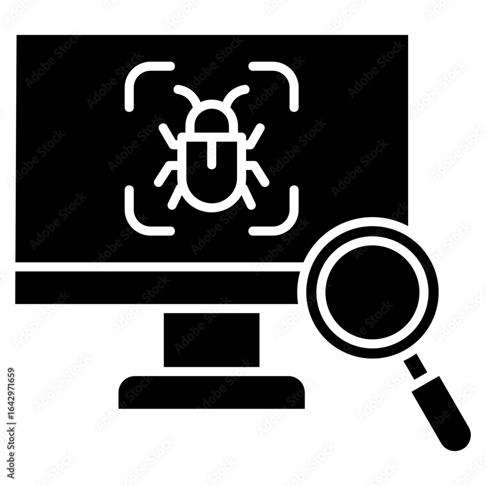 Aufkleber virus scan icon element for design