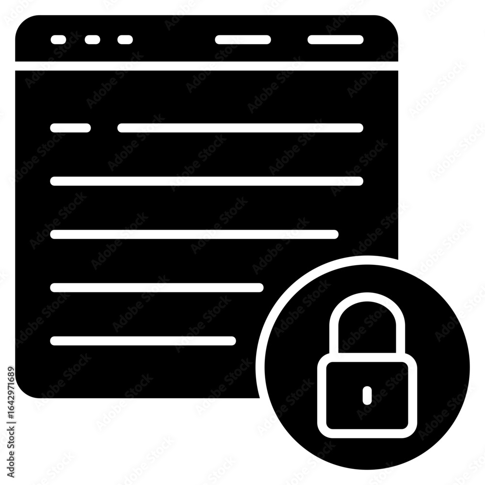 Poster encrypted site icon element for design