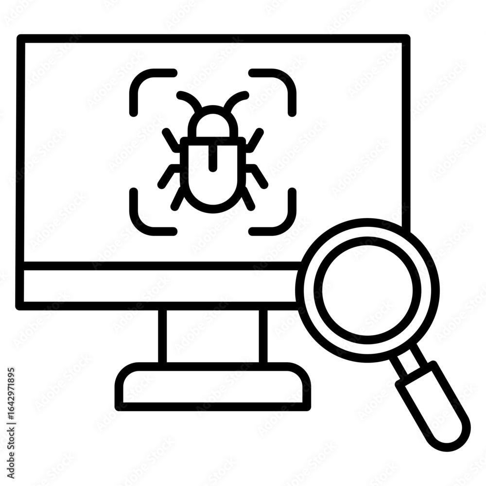 Poster virus scan icon element for design