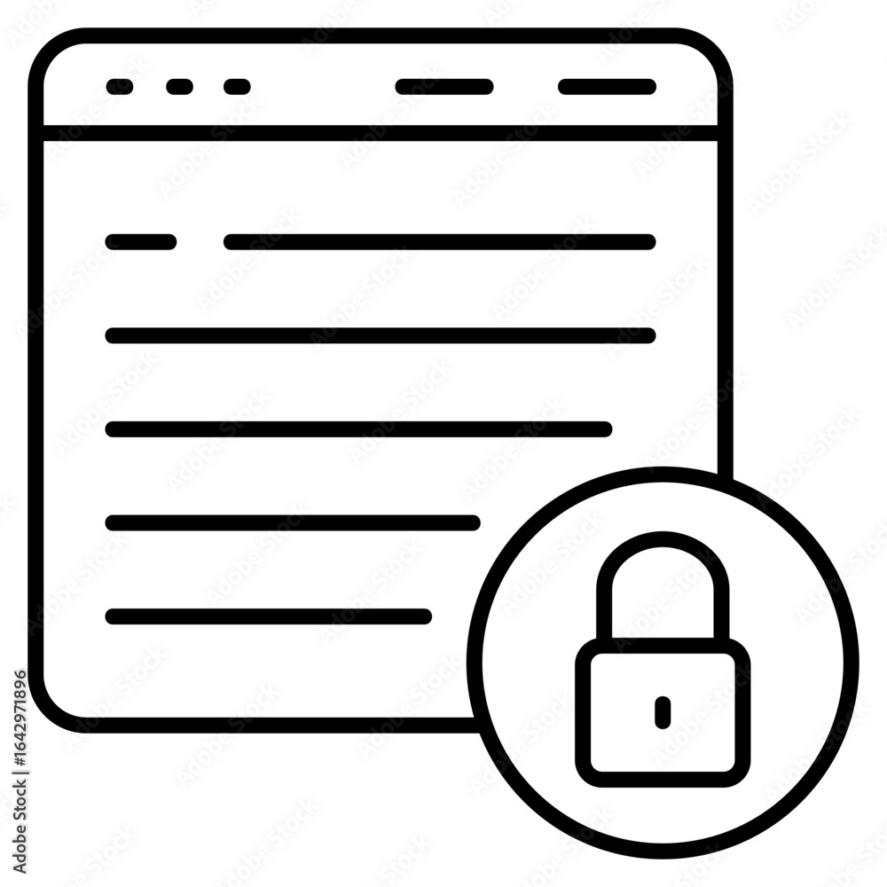Poster encrypted site icon element for design