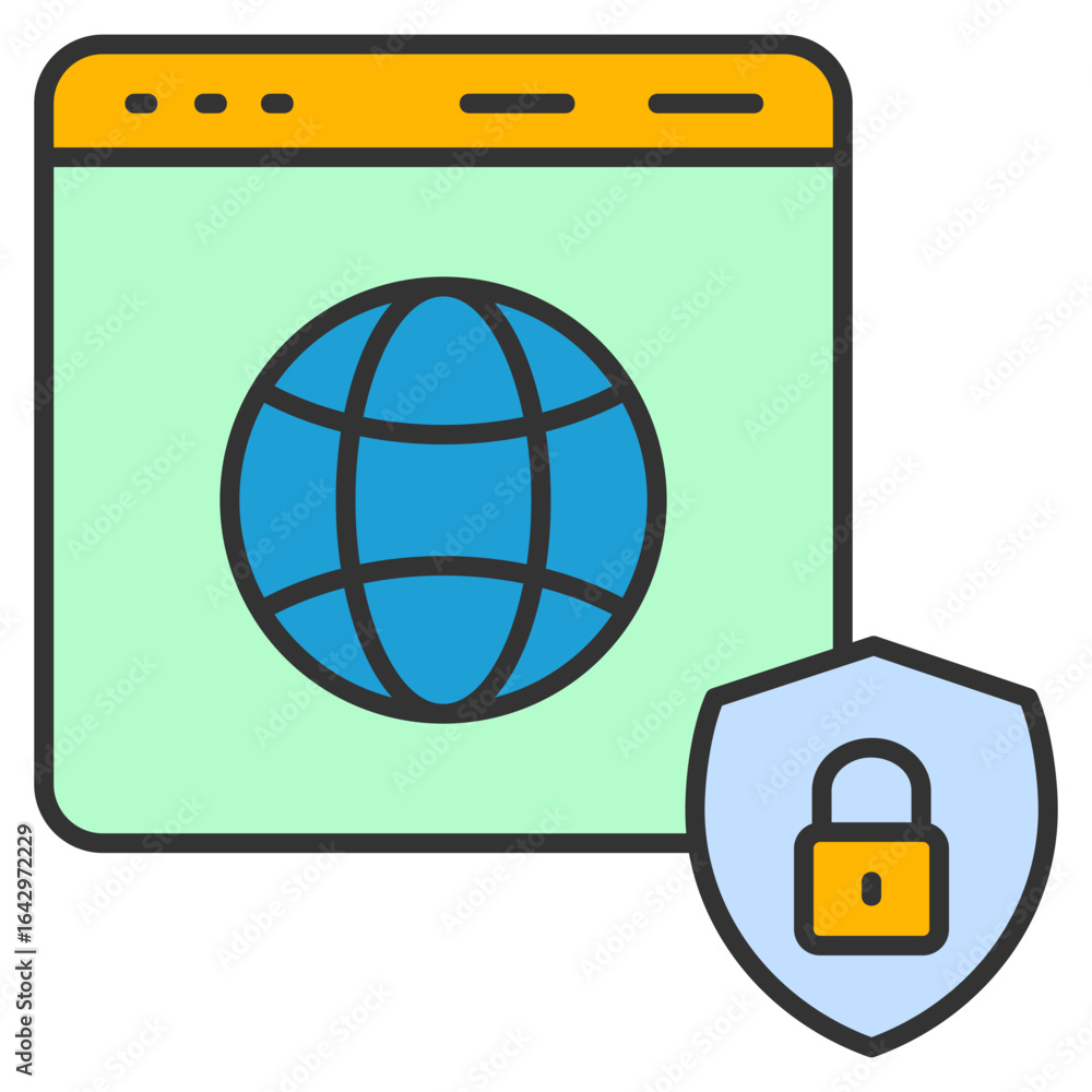 Aufkleber internet lock icon element for design