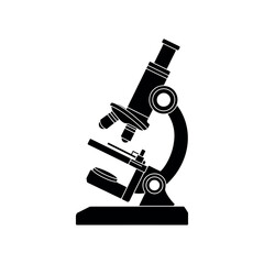 Black silhouette of a scientific microscope scientific instrument
